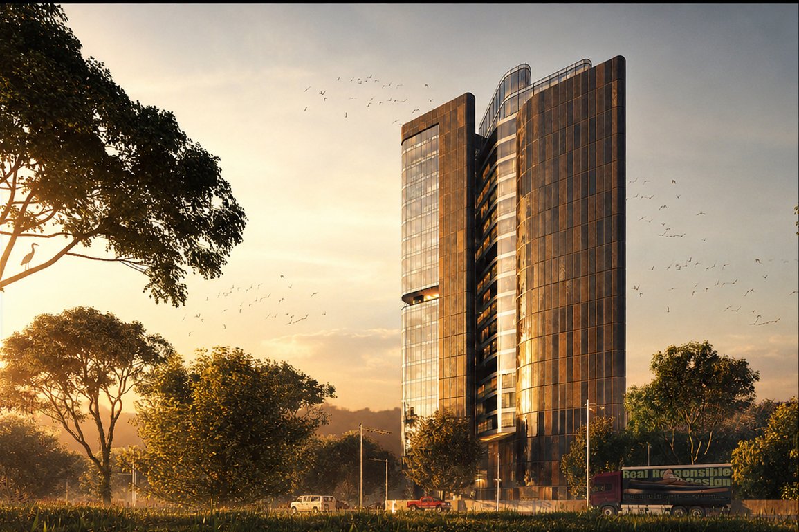 Jalan Kampar Commercial Centre — mixed-use tower with bronze curtain wall