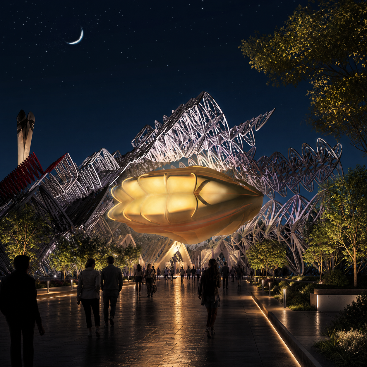 Conceptual Project 06 — Lattice Monument, night study